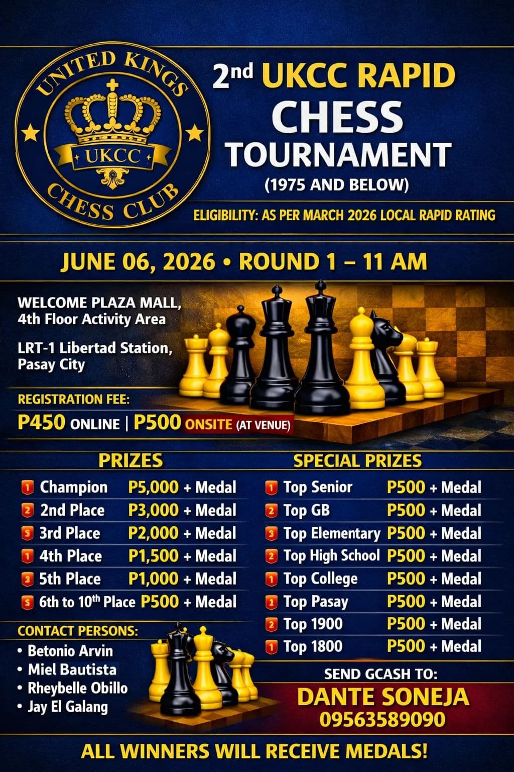 2nd UKCC Rapid Chess Tournament poster