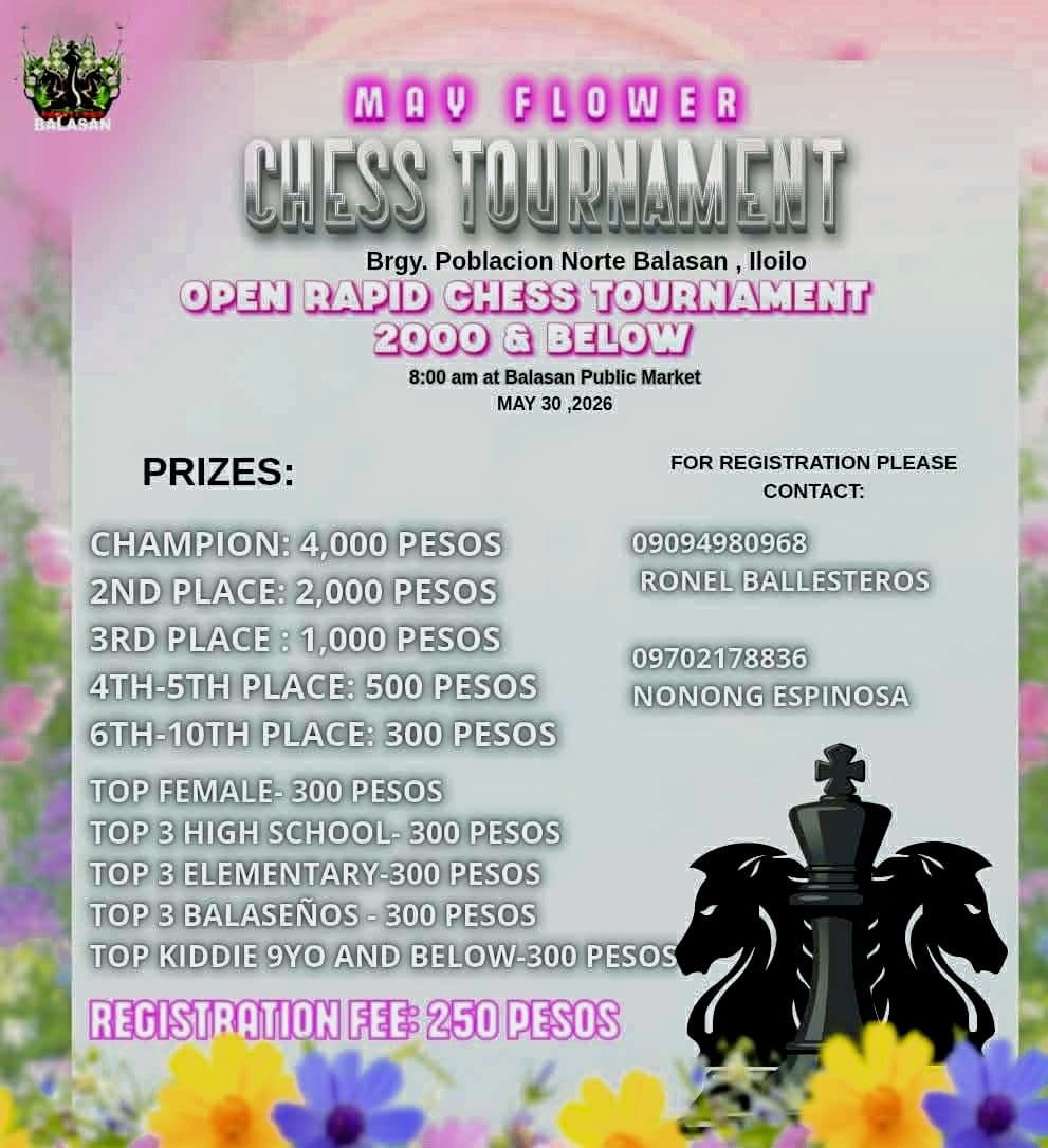May Flower Chess Tournament 2026 poster