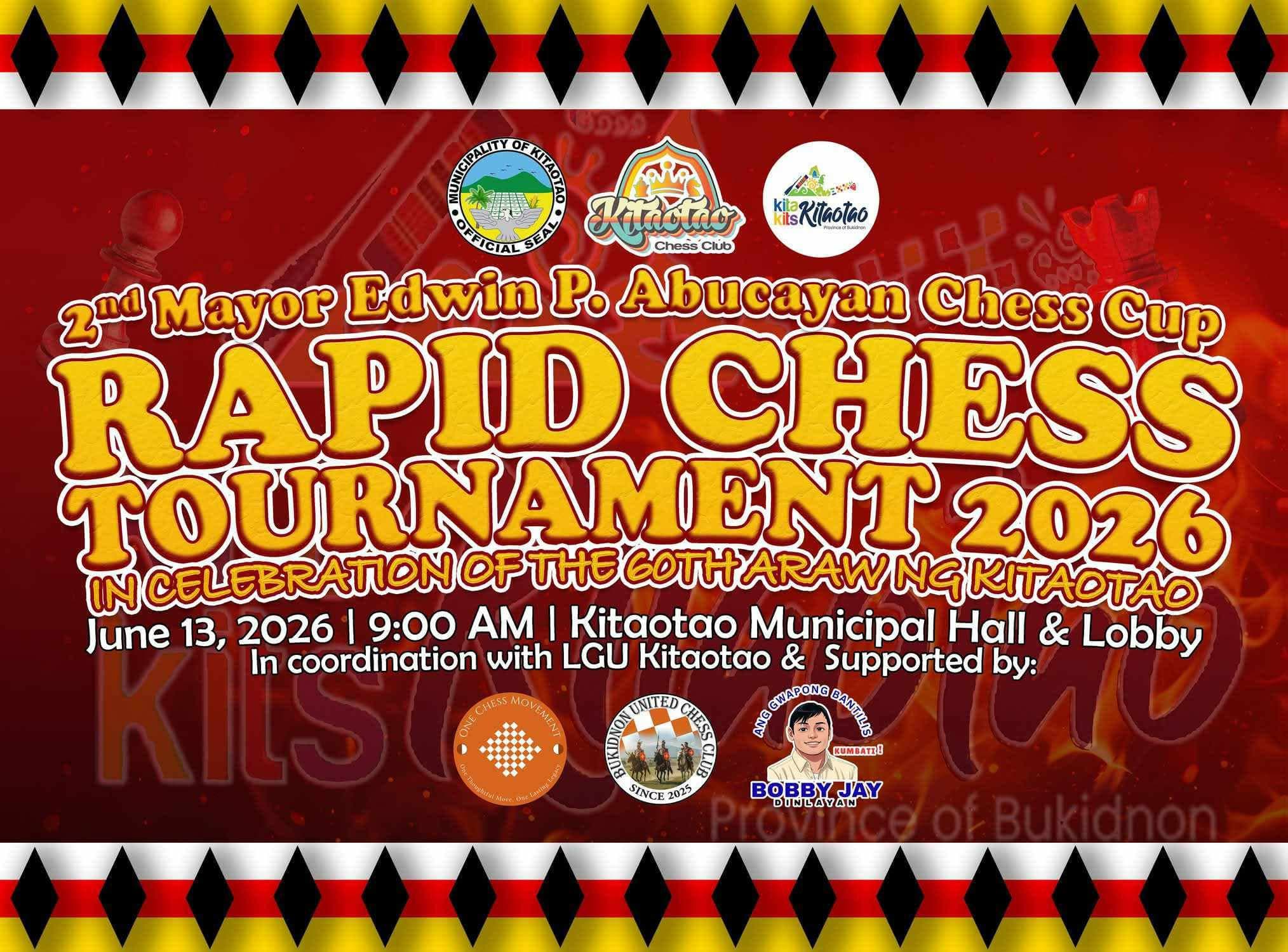 2nd Mayor Edwin P. Abucayan Chess Cup – Rapid Chess Tournament 2026 poster