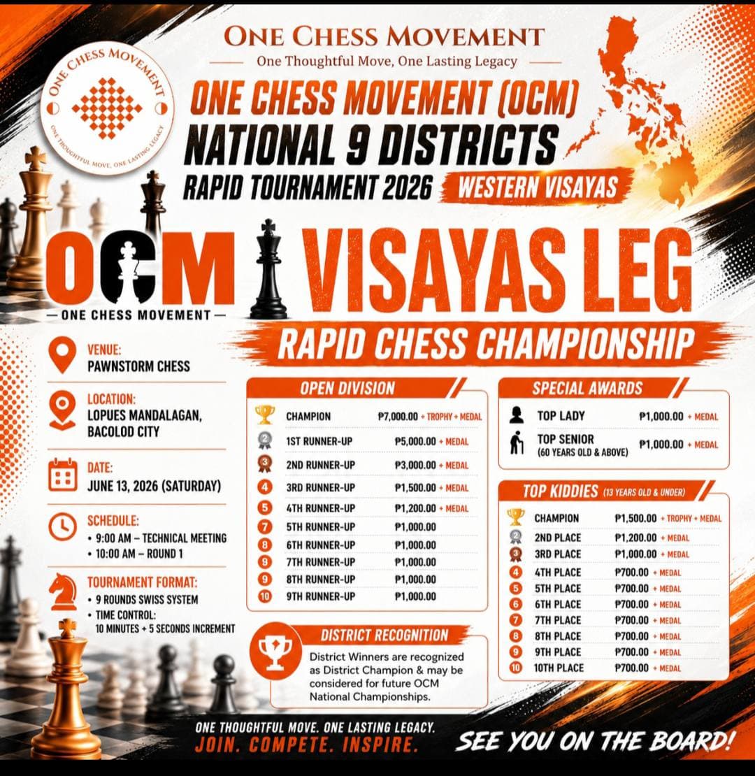 OCM National 9 Districts Rapid Tournament 2026 — Visayas Leg poster