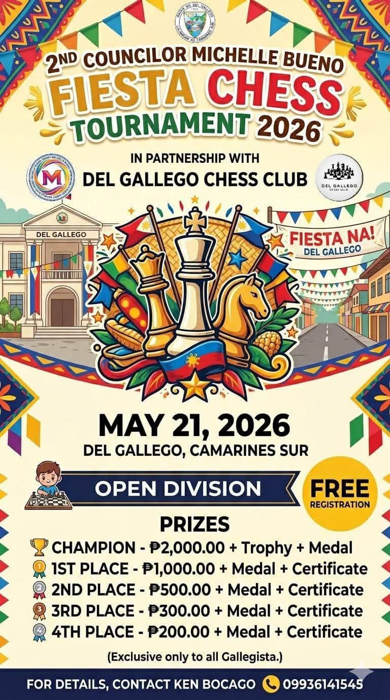 2nd Councilor Michelle Bueno Fiesta Chess Tournament 2026 poster
