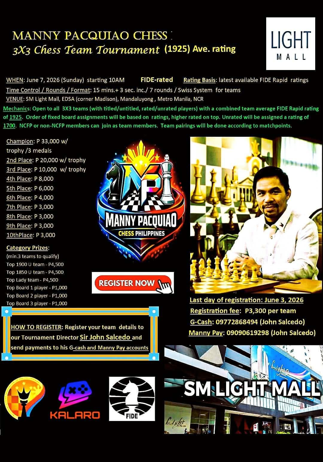 Manny Pacquiao Chess 3x3 Team Tournament poster