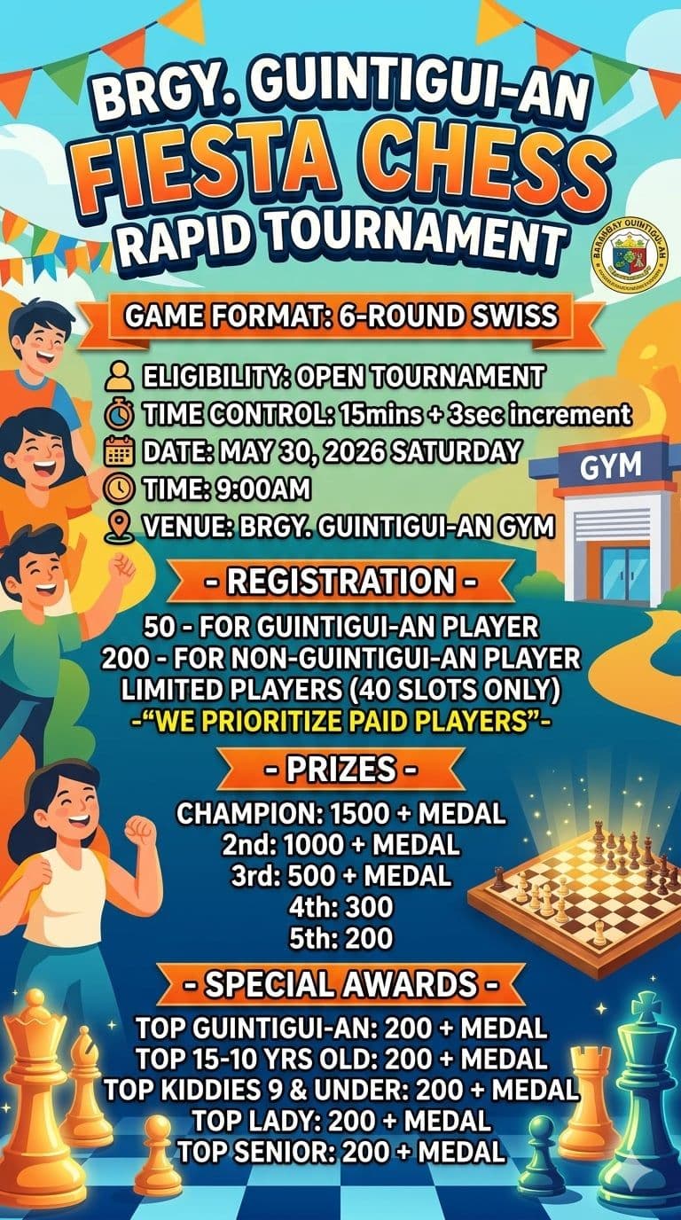 Brgy. Guintigui-an Fiesta Chess Rapid Tournament poster