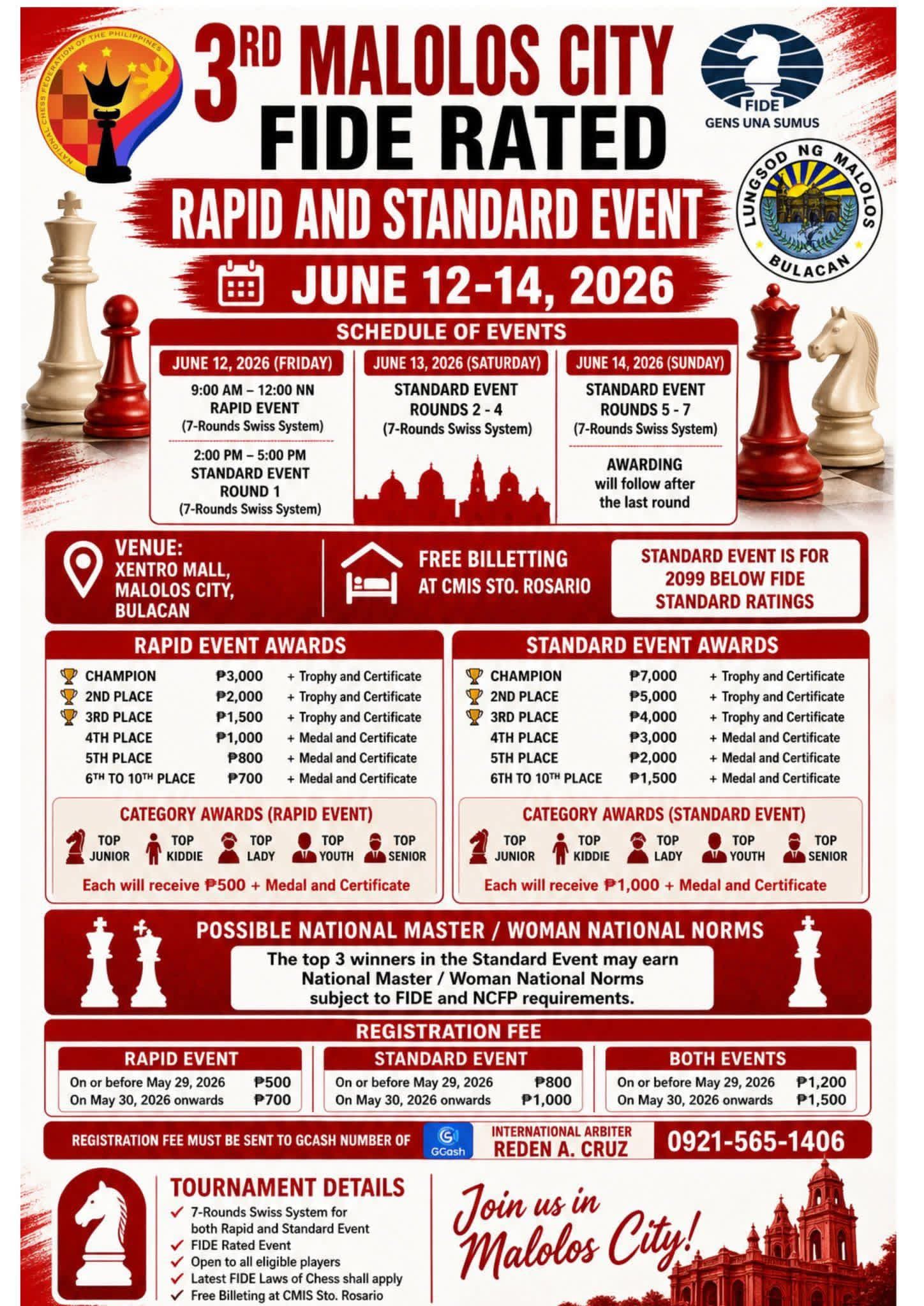 3rd Malolos City FIDE Rated Rapid Chess Tournament poster