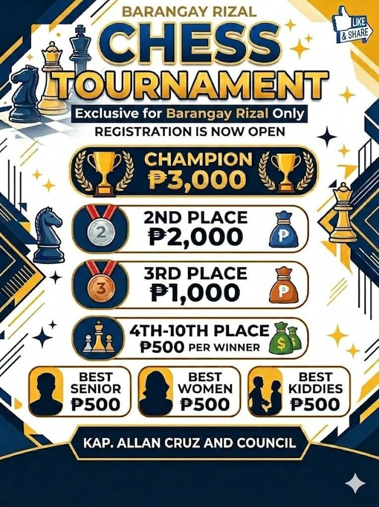 Barangay Rizal Chess Tournament poster